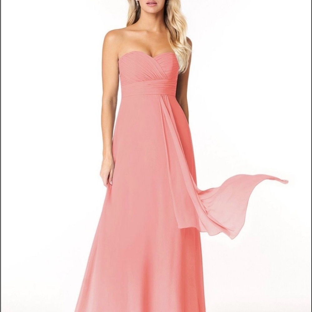 Azazie Strapless Coral Gown
